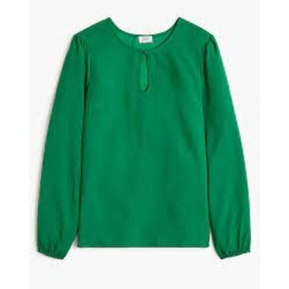 J.Crew Petite keyhole Top Long Sleeve Deep Emerald Women Size Medium Petite - Picture 15 of 15